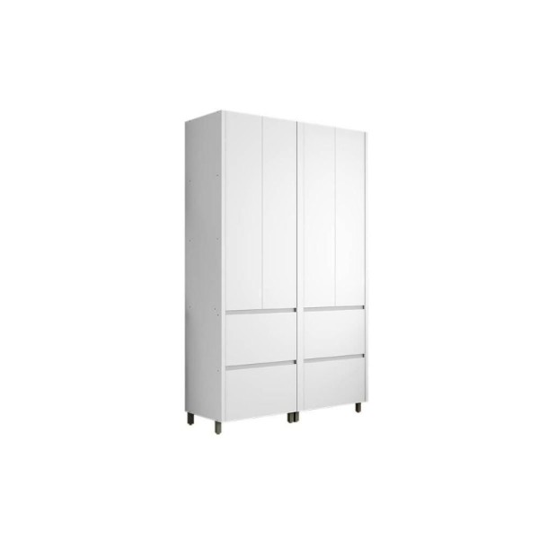 Encontraproduto.com.br - Armário Multiuso Lavanderia Rainha Com 4 Portas E 4 Gavetas 140cm Branca Nesher