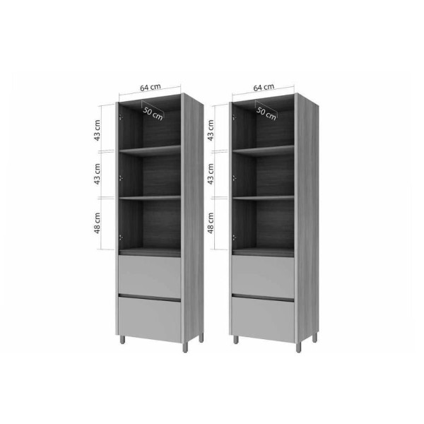 Encontraproduto.com.br - Armário Multiuso Lavanderia Rainha Com 4 Portas E 4 Gavetas 140cm Branca Nesher