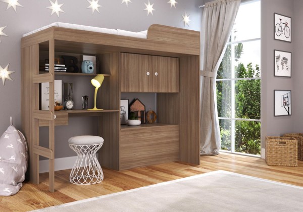 Cama Multifuncional Com Baú E Escrivaninha Lion Montana