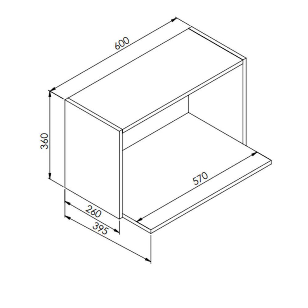 Encontraproduto.com.br - Nicho Parede Art In Moveis Para Microondas Funcionale Branco