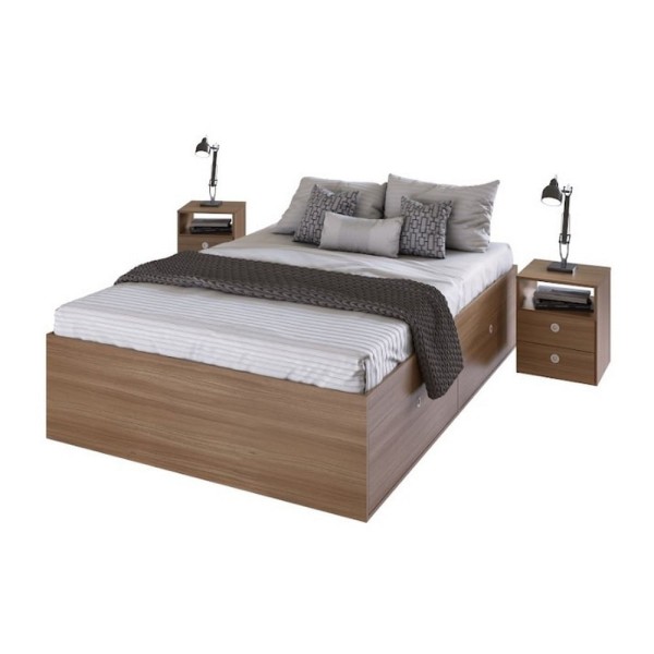Encontraproduto.com.br - Quarto Casal Queen com Cama 160 e Mesas de Cabeceira Tókio Montana - Art In Móveis