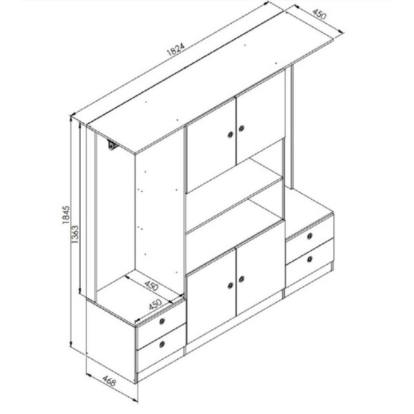 Encontraproduto.com.br - Quarto Completo Cama Queen Guarda Roupa E 2 Mesas De Cabeceira Branco Tokio Art In Móveis