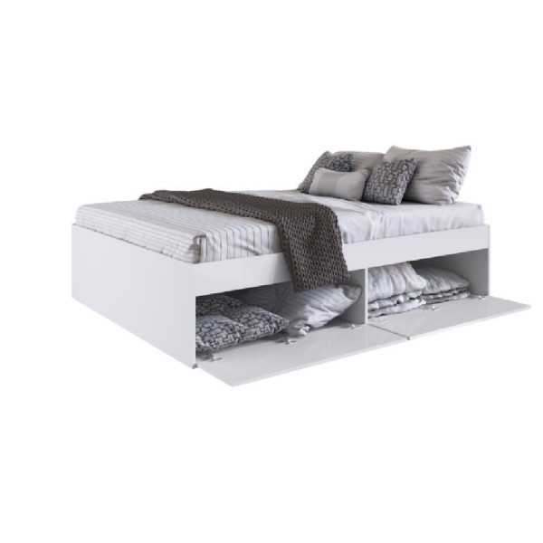 Encontraproduto.com.br - Quarto Completo Cama Queen Guarda Roupa E 2 Mesas De Cabeceira Branco Tokio Art In Móveis