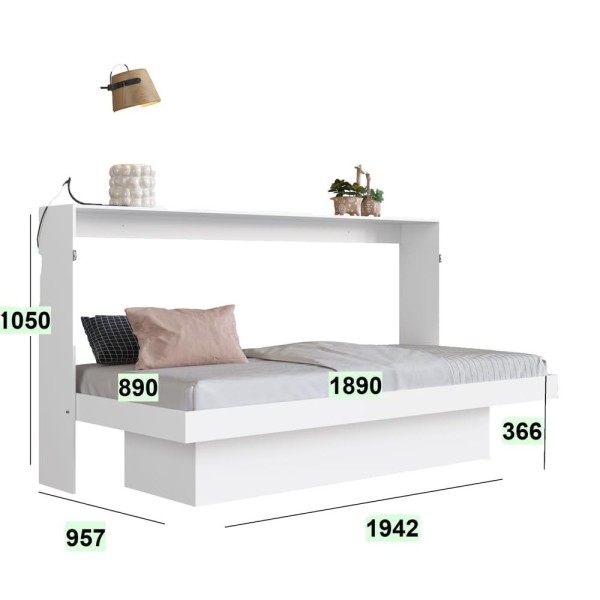 Encontraproduto.com.br - Cama Articulável Horizontal Solteiro Com Estação De Trabalho Branco