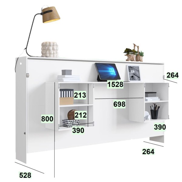 Encontraproduto.com.br - Cama Articulável Horizontal Solteiro Com Estação De Trabalho Branco