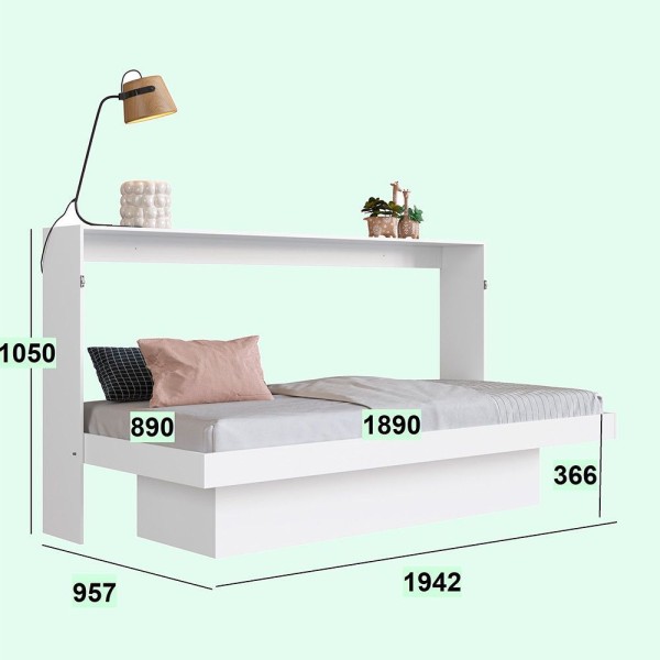Encontraproduto.com.br - Cama Articulável Horizontal Solteiro Com Estação De Trabalho Branco