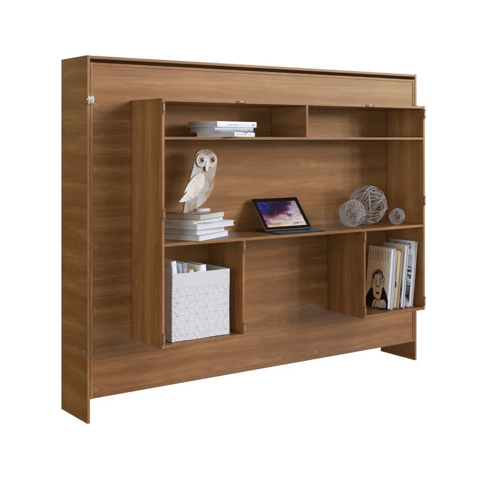 Encontraproduto.com.br - Cama De Casal Latino Articulável Com Mesa De Estudos Nogal