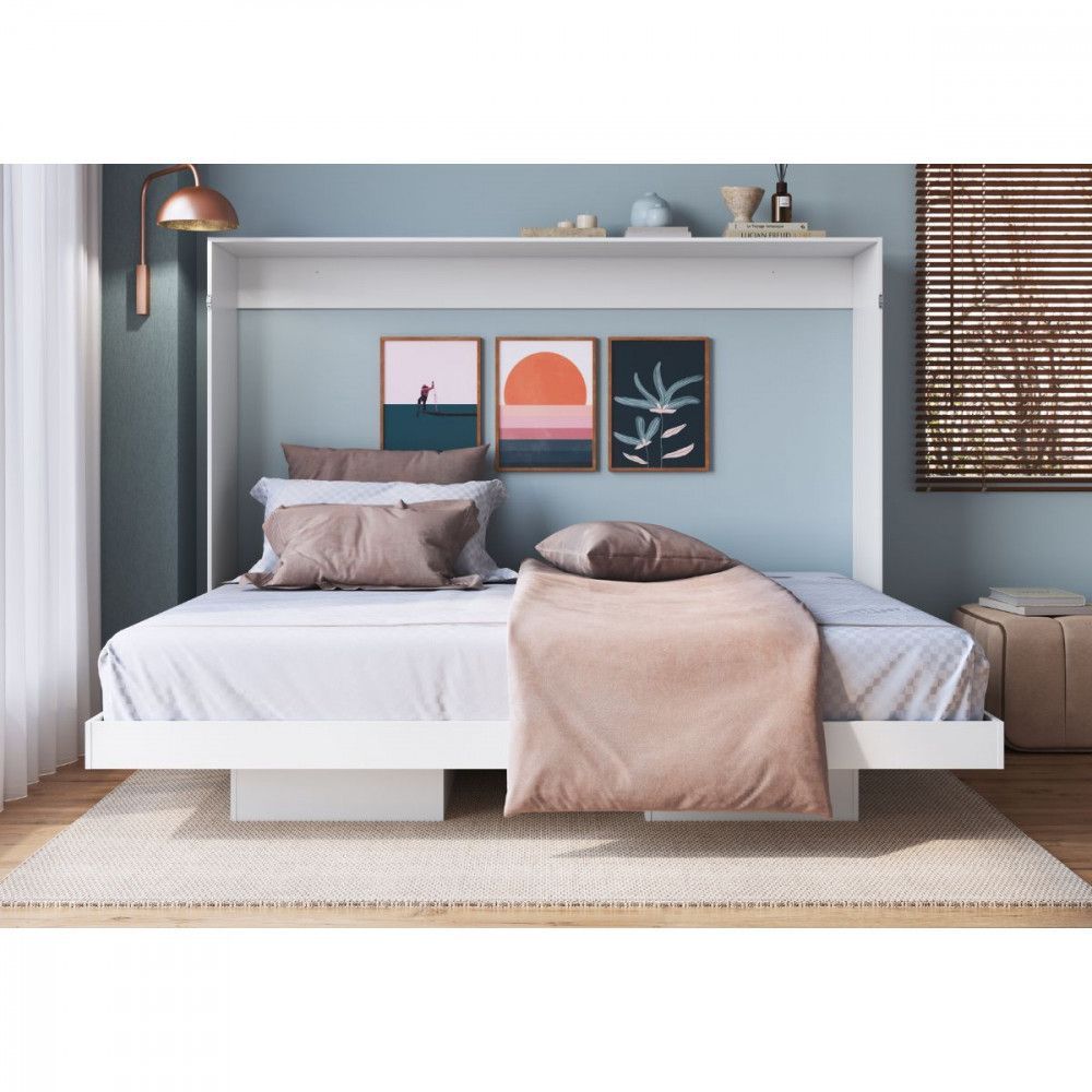 Cama De Casal Articulável Horizontal Dallas Art In Móveis Branco