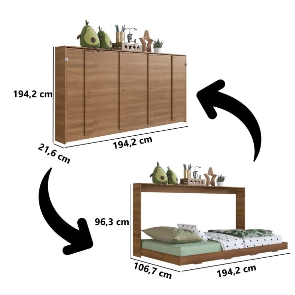 Encontraproduto.com.br - Cama Articulável Horizontal Solteiro Phoenix Art In Moveis Nogal