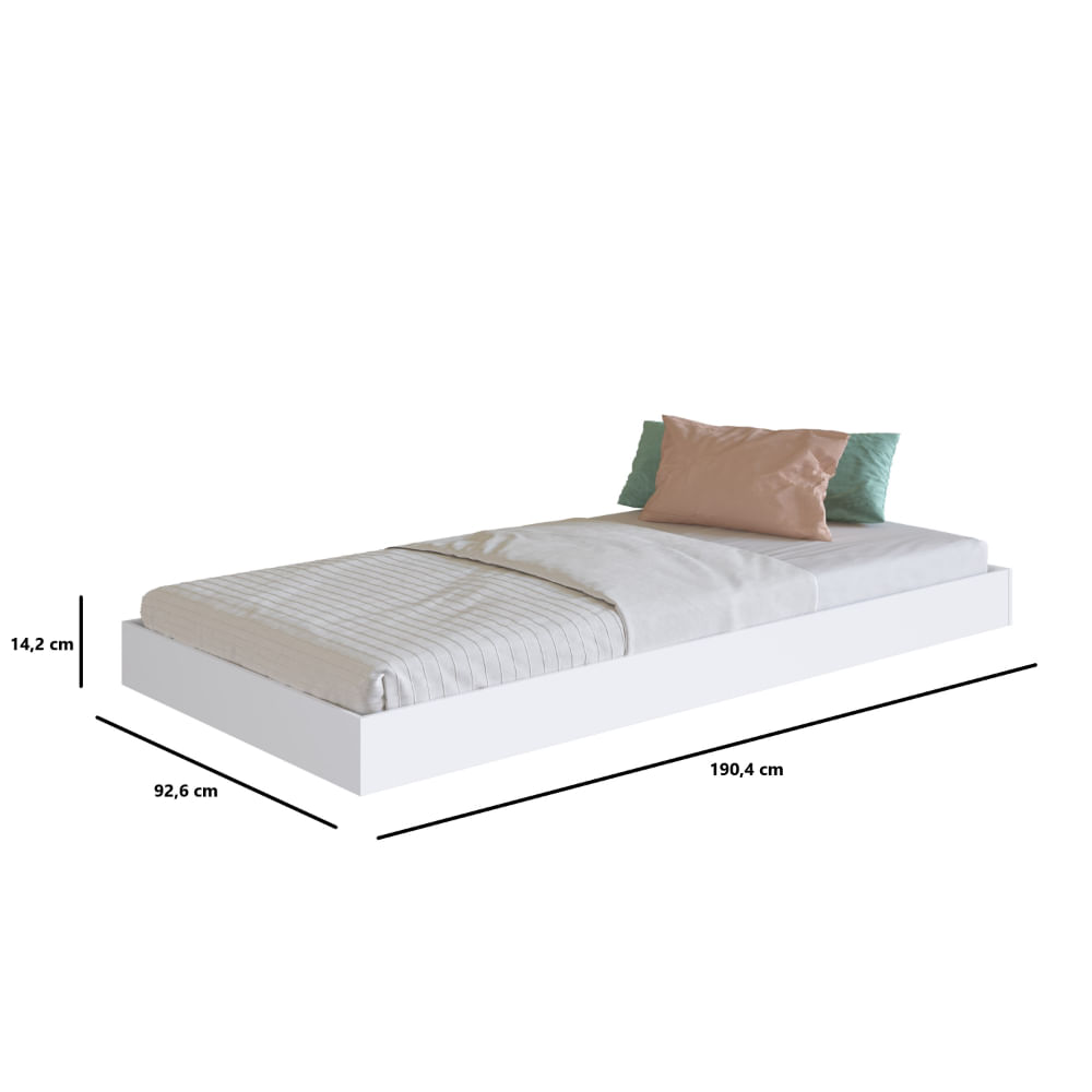 Encontraproduto.com.br - Cama Auxiliar Solteiro com Rodízios Art In Móveis Yuma Branco