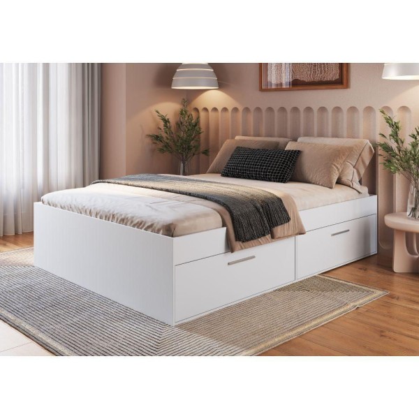 Cama Casal Com 4 Portas Tokkio Art In Moveis Branco