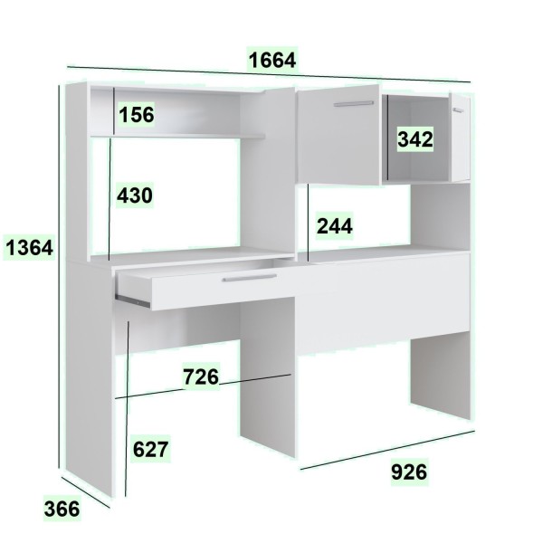 Encontraproduto.com.br - Cama Solteiro Articulável com Escrivaninha Art In Móveis Istambul Branco