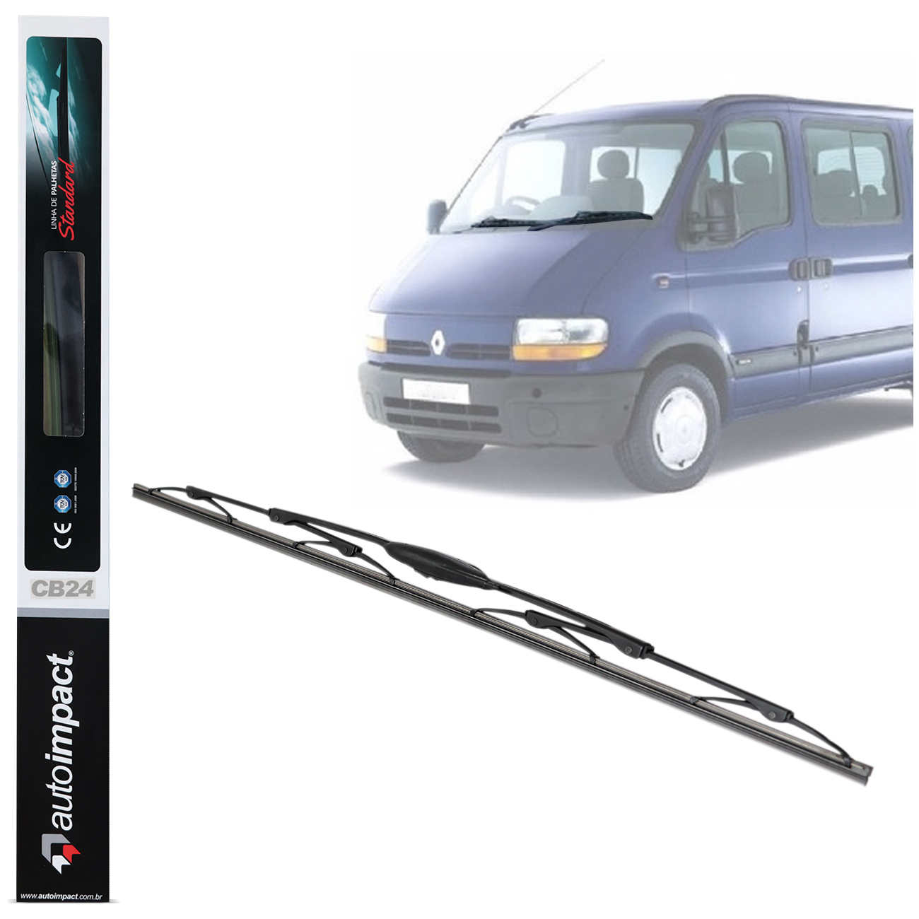 Palheta Limpador Parabrisa Dianteiro Renault Master Space Volvo VM 24 Polegadas CB24 AutoImpact