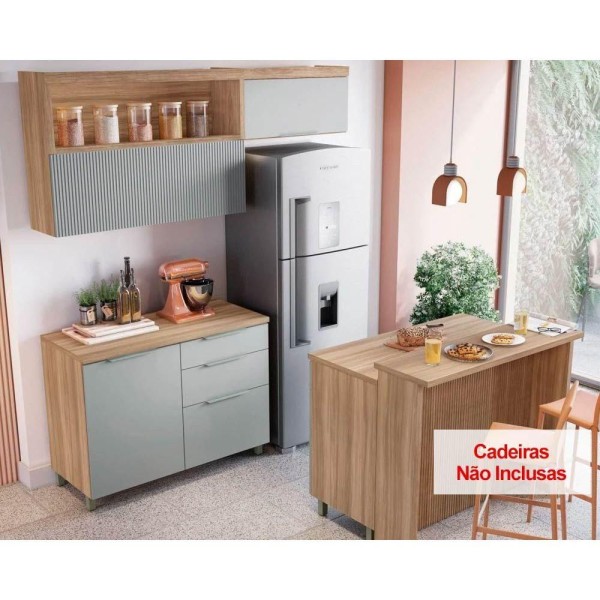 Kit de Cozinha Modulada 5 Peças Marquesa Gourmet C5P30 Nature/Verde - Nesher