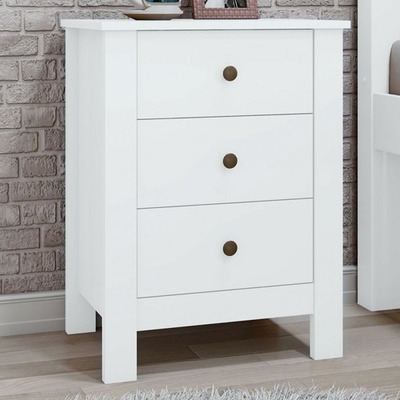 Encontraproduto.com.br - Mesa de Cabeceira Maggiore Lopas com Gavetas - Branco