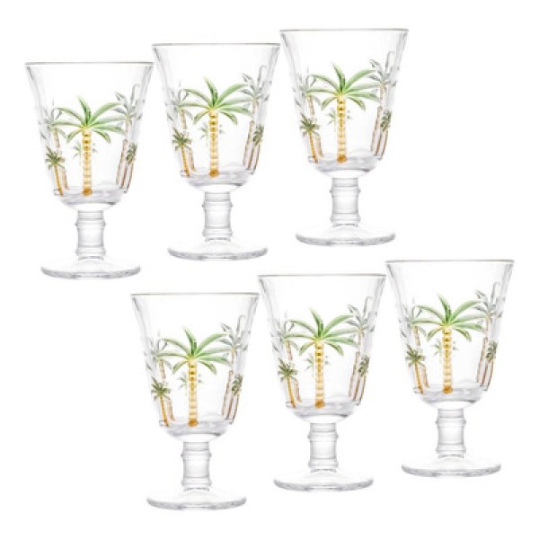 Encontraproduto.com.br - Conjunto 6 Taças de Cristal Palm Hand Paiting 240ml - Lyor