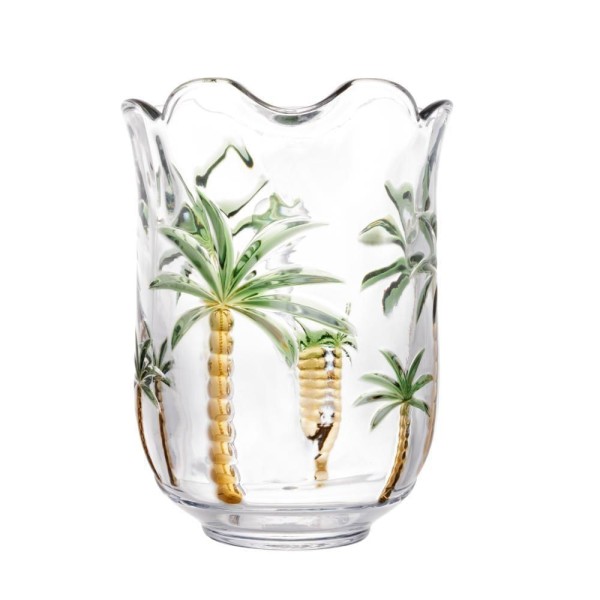 Encontraproduto.com.br - Jarra em Cristal de Chumbo Palm Tree Handpaint 1,3 Litros