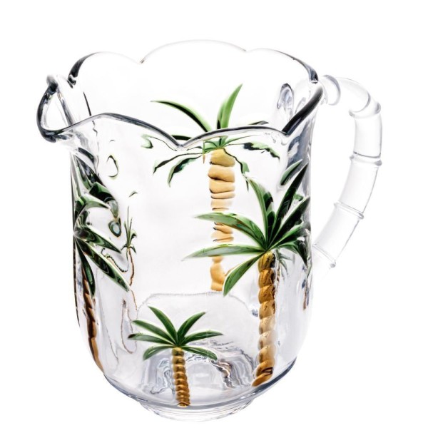 Encontraproduto.com.br - Jarra em Cristal de Chumbo Palm Tree Handpaint 1,3 Litros