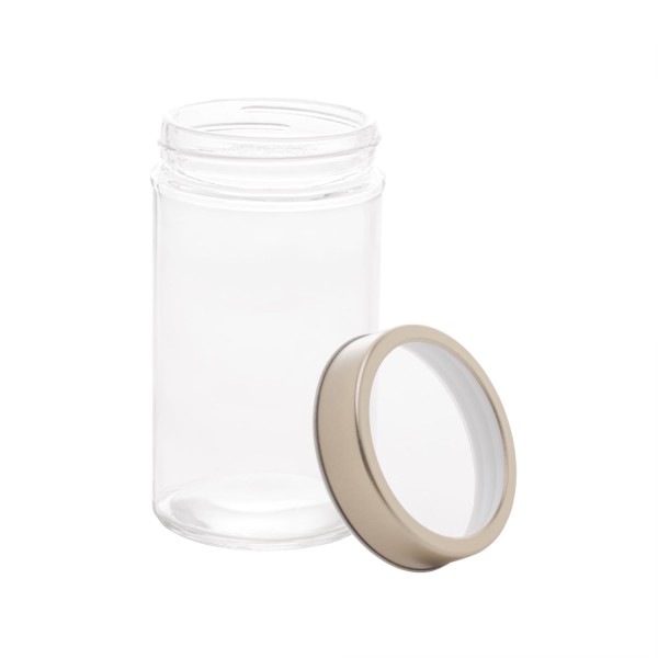 Encontraproduto.com.br - Pote de Vidro com Tampa em Acrílico Gastro Dourada 580ml- Lyor