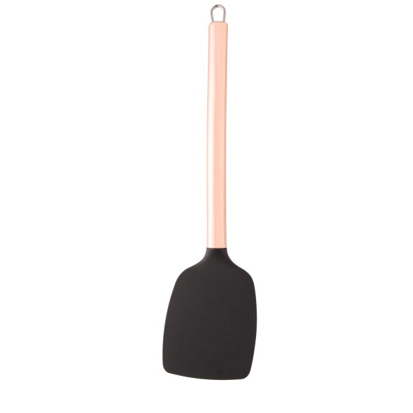 Encontraproduto.com.br - Espátula de Nylon Preta com Cabo de Aço Inox Rose Gold 34cm