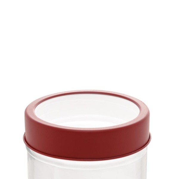 Encontraproduto.com.br - Pote em Vidro com Tampa em Acrílico Lyor Vermelho 350 Ml
