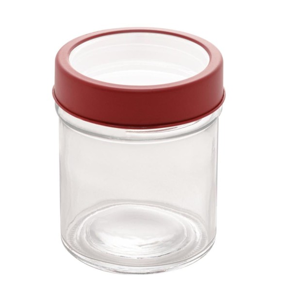 Encontraproduto.com.br - Pote em Vidro com Tampa em Acrílico Lyor Vermelho 350 Ml