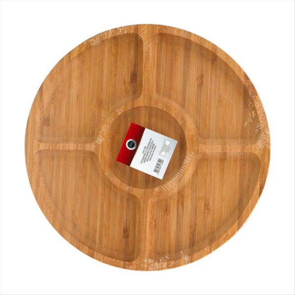 Encontraproduto.com.br - Petisqueira de Bambú Lyor com 5 Divisórias