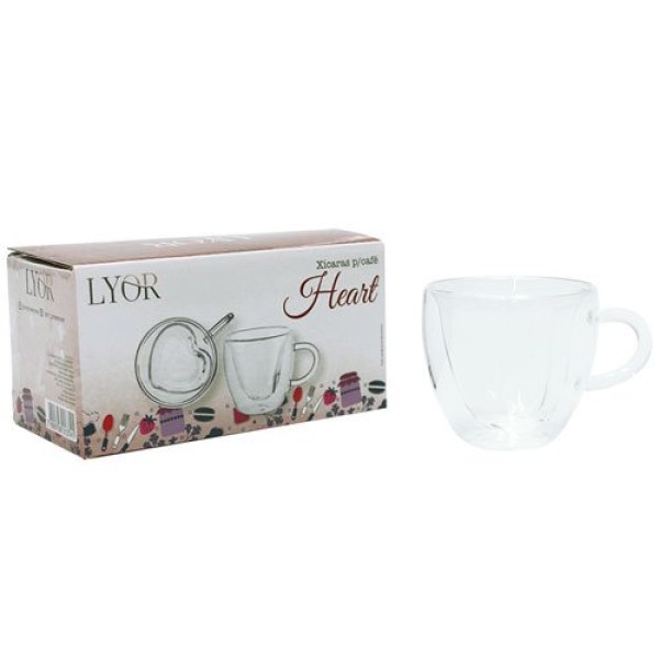 Encontraproduto.com.br - Xícara De Chá Ou Café 230ml Vidro Com Parede Dupla Lyor