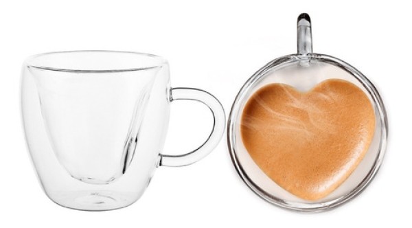 Xícara De Chá Ou Café 230ml Vidro Com Parede Dupla Lyor