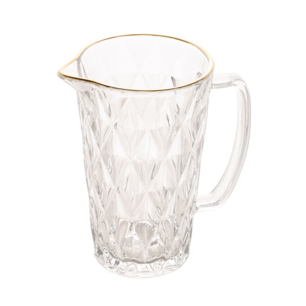 Encontraproduto.com.br - Jarra De Vidro Diamond Com Fio de Ouro - 1 Litro