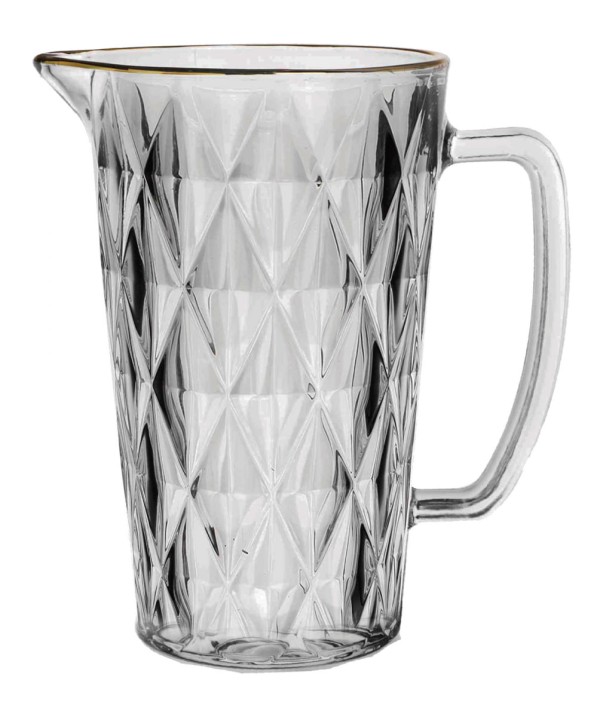 Encontraproduto.com.br - Jarra De Vidro Diamond Com Fio de Ouro - 1 Litro