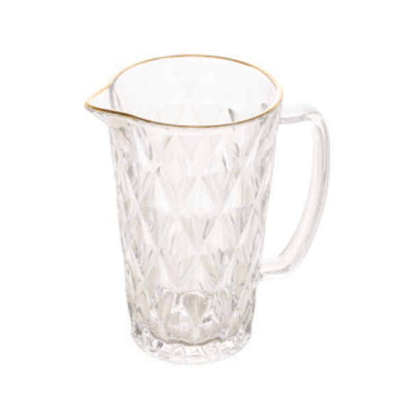 Encontraproduto.com.br - Jarra De Vidro Diamond Com Fio de Ouro - 1 Litro