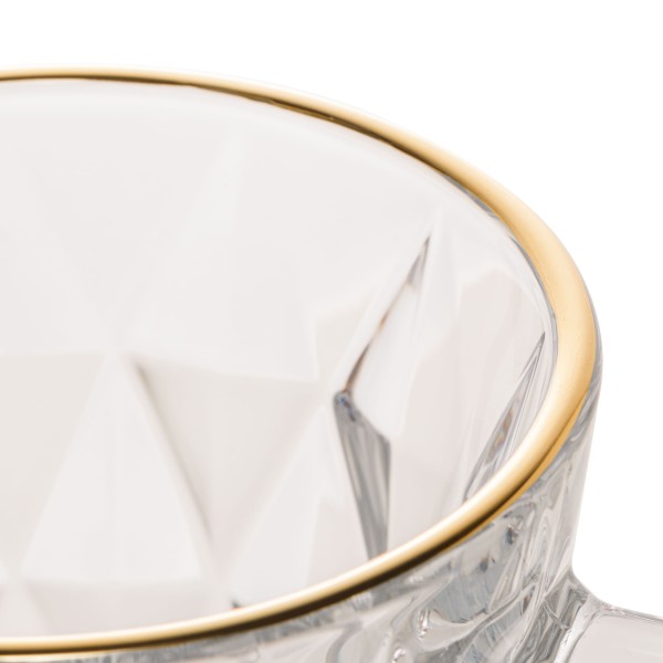 Encontraproduto.com.br - Jarra De Vidro Diamond Com Fio de Ouro - 1 Litro