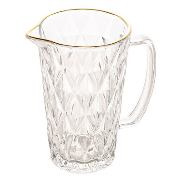 Encontraproduto.com.br - Jarra De Vidro Diamond Com Fio de Ouro - 1 Litro
