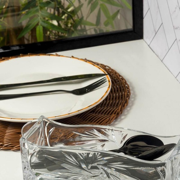 Encontraproduto.com.br - Lugar Americano Rattan Plástico Marrom Lyor 38cm 1521