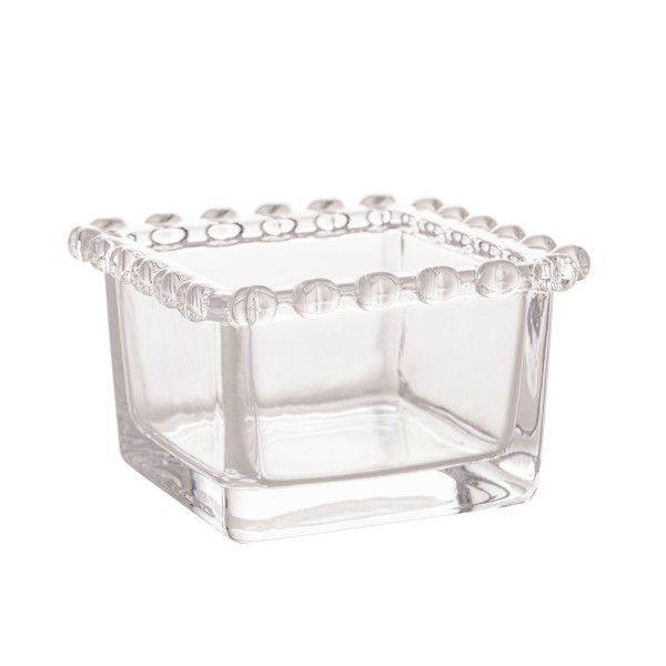 Bowl Quadrado de Cristal Coração Transparente 8,5cm