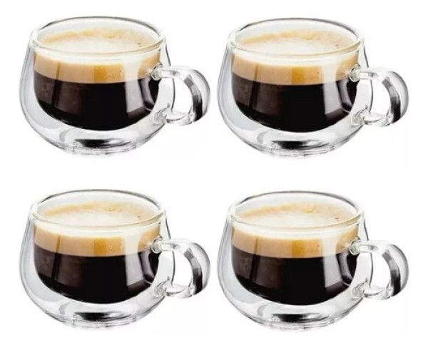 Xícara de Café Parede Dupla Vidro Borossilicato 240ml