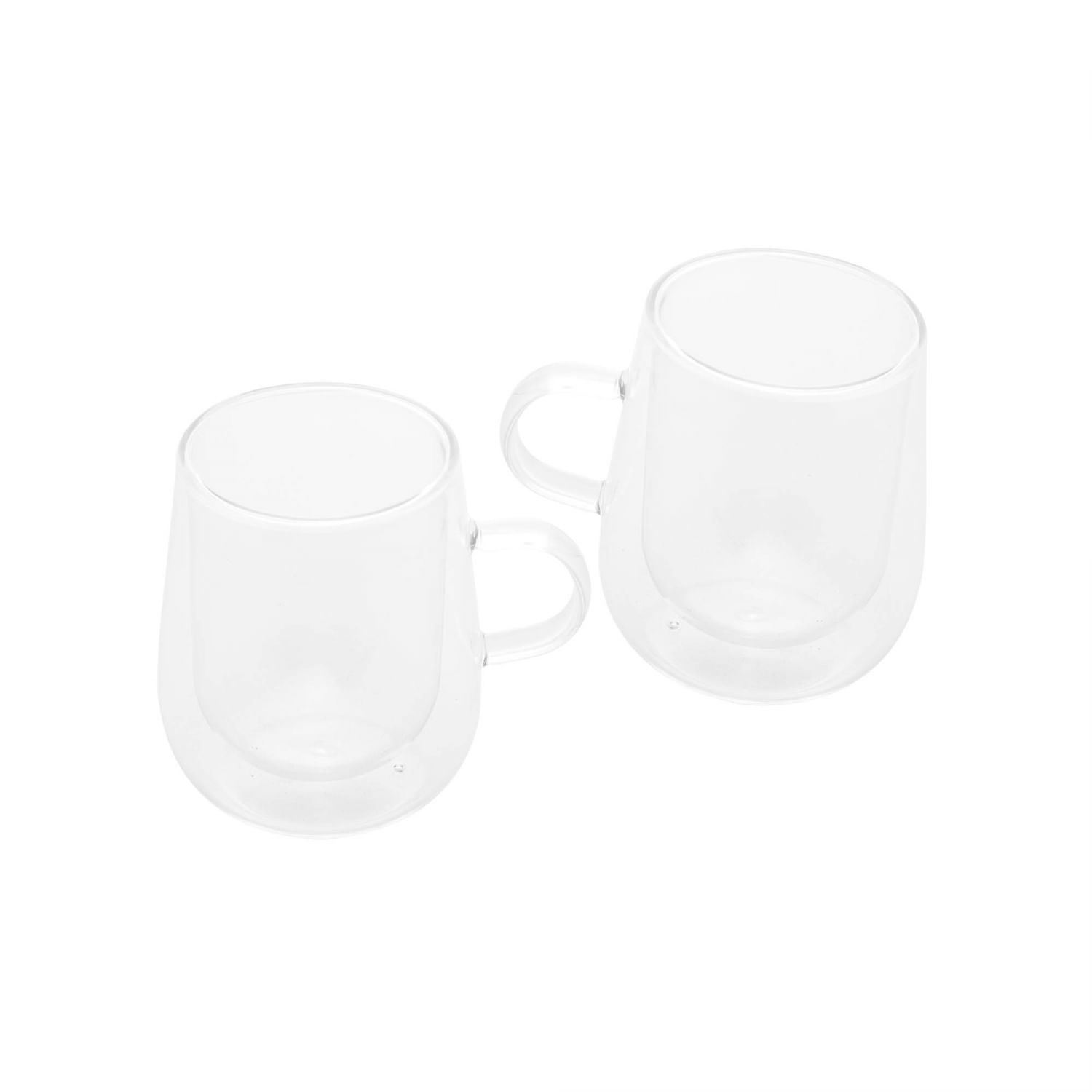 Encontraproduto.com.br - Conjunto 2 Xícaras de Café e Chá Parede Dupla de Vidro Borossilicato 360ml - Lyor