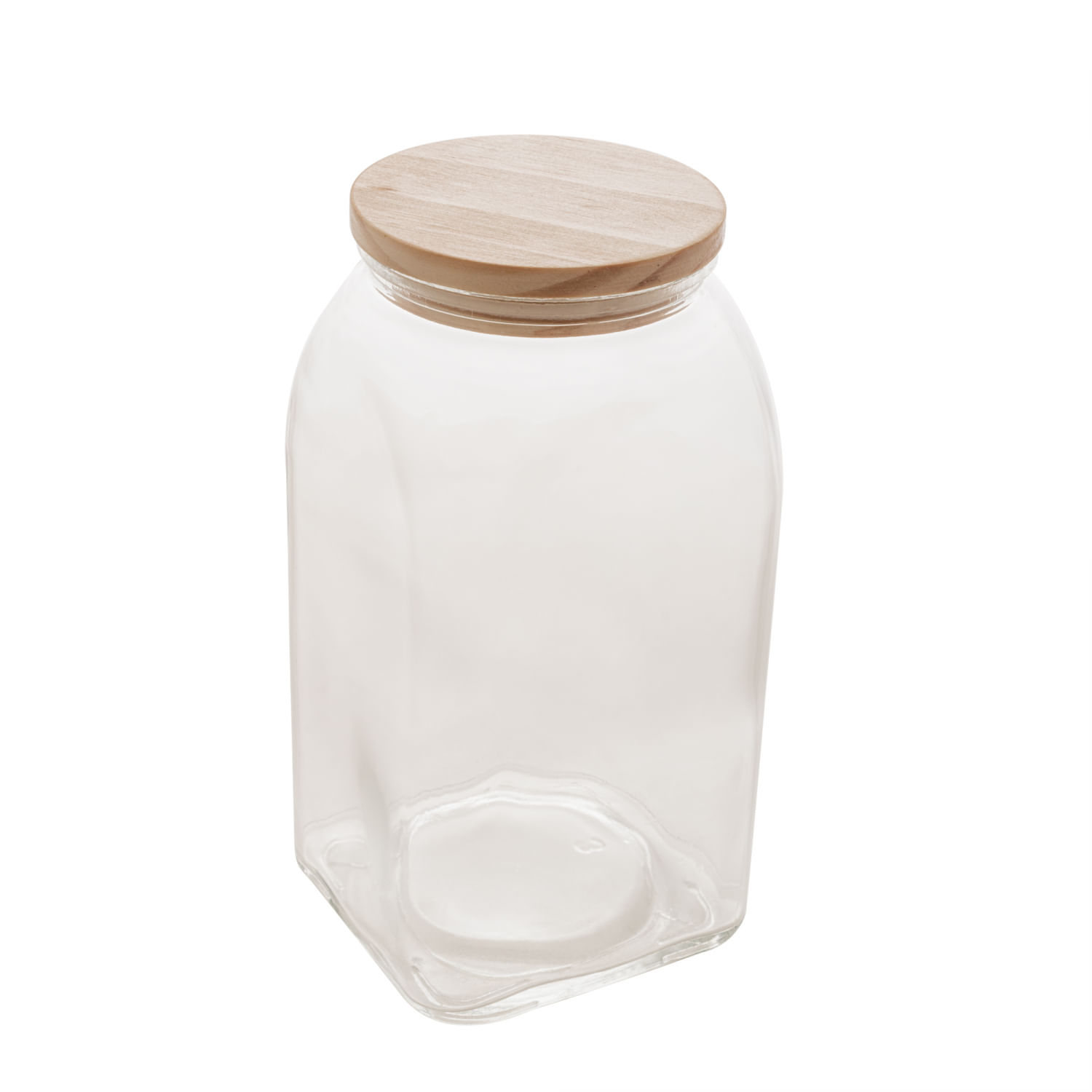 Encontraproduto.com.br - Pote De Vidro Com Tampa De Bambu 1,4 L