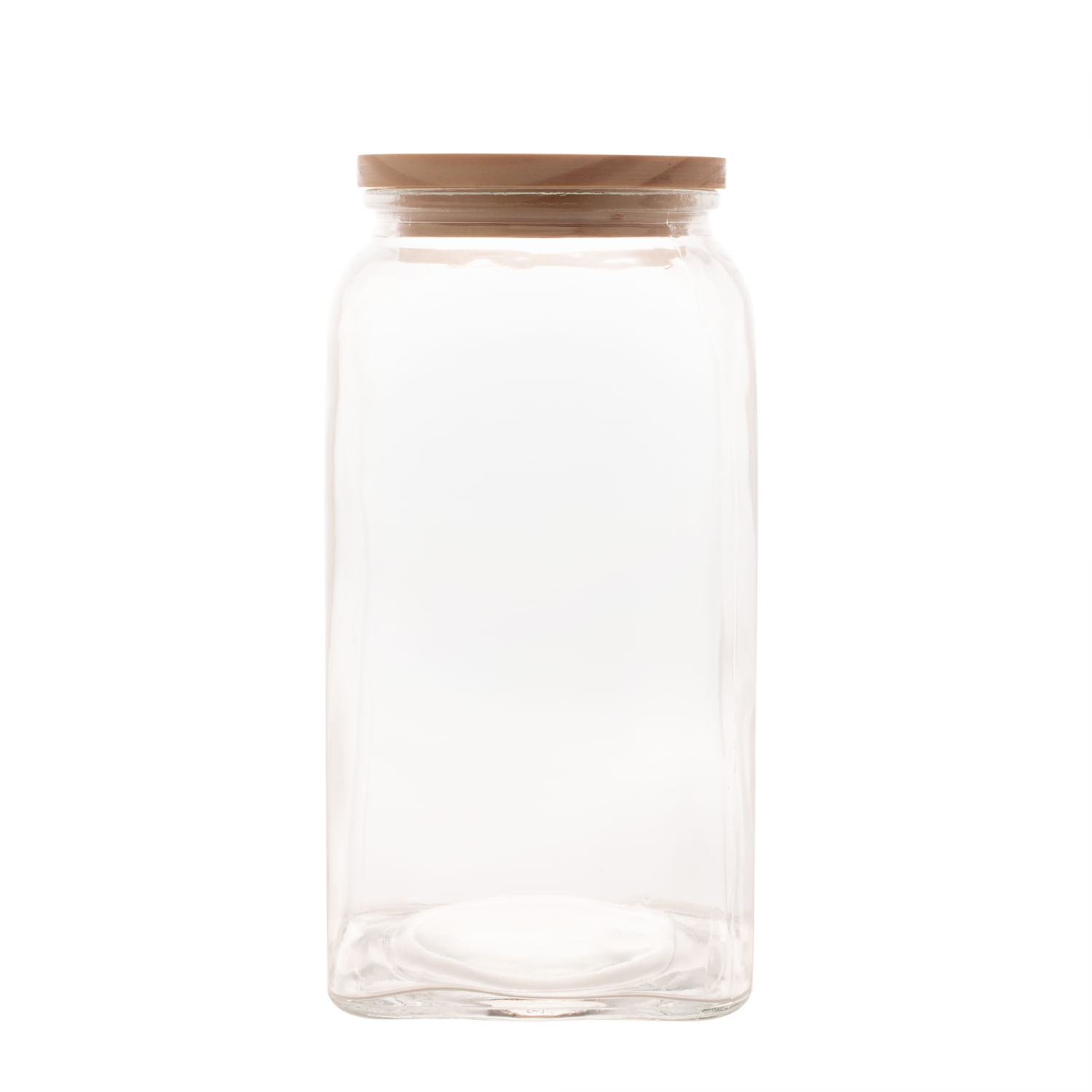 Encontraproduto.com.br - Pote De Vidro Com Tampa De Bambu 1,4 L