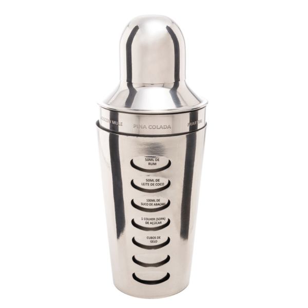 Encontraproduto.com.br - Coqueteleira de Aço Inox com Receitas 650ml