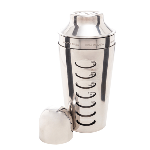 Encontraproduto.com.br - Coqueteleira de Aço Inox com Receitas 650ml