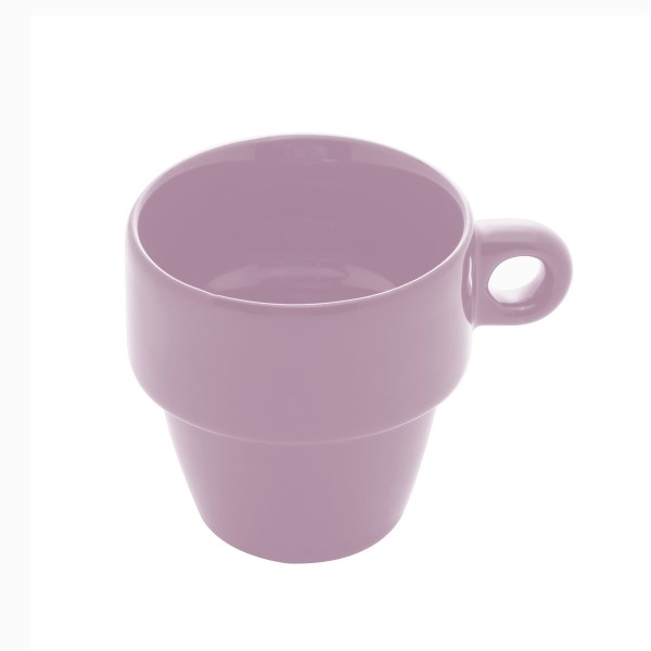 Encontraproduto.com.br - Xícara de Chá Cerâmica Empilhável Lilás 210ml