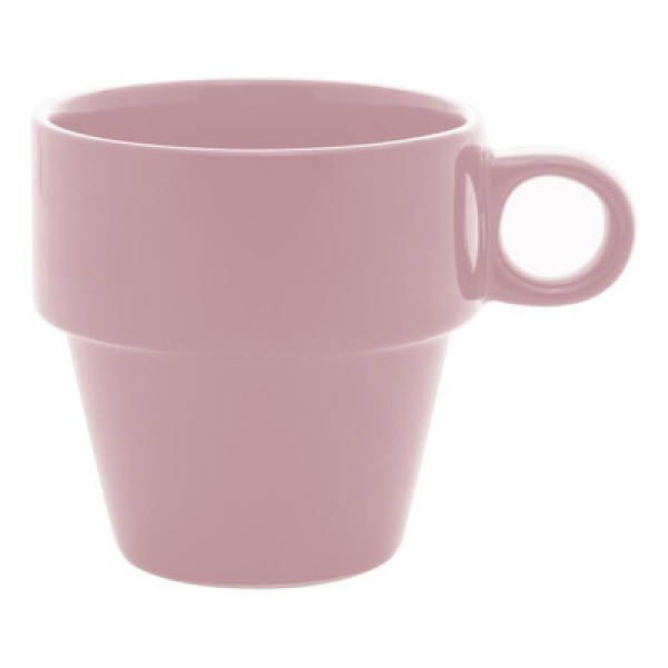Encontraproduto.com.br - Xícara de Chá Cerâmica Empilhável Lilás 210ml