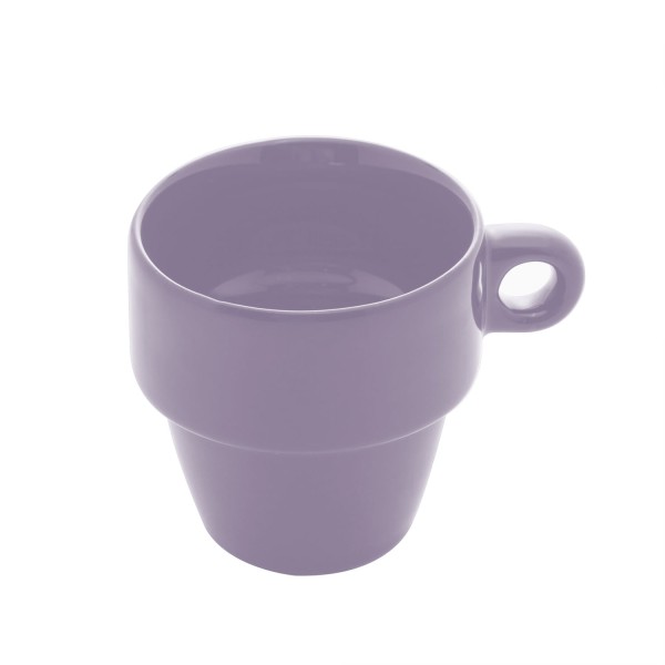 Encontraproduto.com.br - Xícara de Chá Cerâmica Empilhável Lilás 210ml