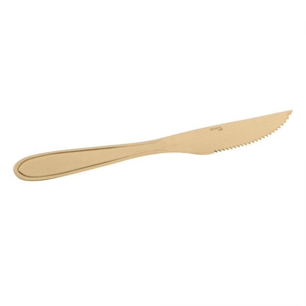 Encontraproduto.com.br - Conjunto 6 Facas para Mesa de Aço Inox Dourado Gastro 21,5cm - Lyor