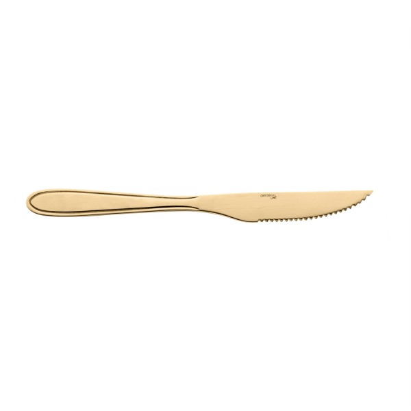 Encontraproduto.com.br - Conjunto 6 Facas para Mesa de Aço Inox Dourado Gastro 21,5cm - Lyor