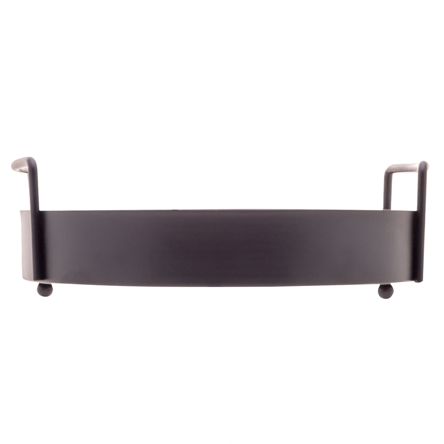 Encontraproduto.com.br - Bandeja Redonda Metal/MDF com Alça 20x6cm Preto Lyor