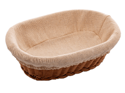 Encontraproduto.com.br - CESTA RATAN OVAL PLASTICO FORRO TECIDO 27X20X8CM 2760 LYOR