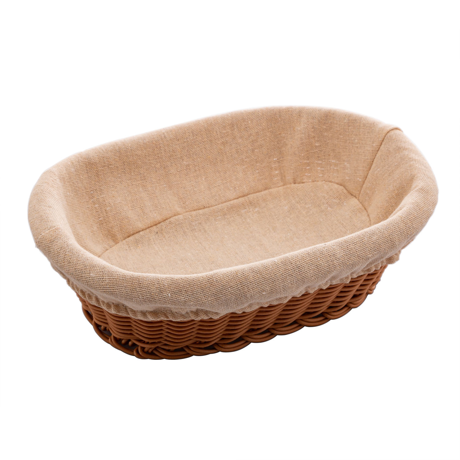 Encontraproduto.com.br - CESTA RATAN OVAL PLASTICO FORRO TECIDO 27X20X8CM 2760 LYOR